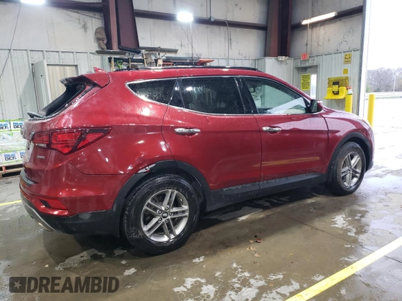 2018 Hyundai Santa Fe 2.4L with VIN 5XYZU3LB4JG505948, listed as a Copart auction lot 51643225 with 105,414 mi miles and Salvage title. Bid and sale history available at DreamBid. Image 3.