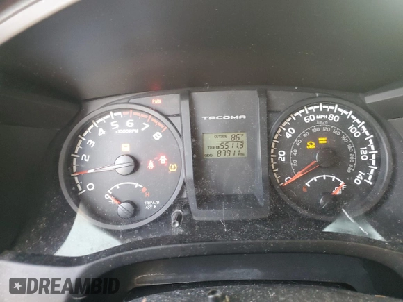 2017 Toyota Tacoma SR with VIN 5TFSX5EN4HX054104, listed as a Copart auction lot 55626545 with 87,911 mi miles and Salvage title. Bid and sale history available at DreamBid. Image 9.