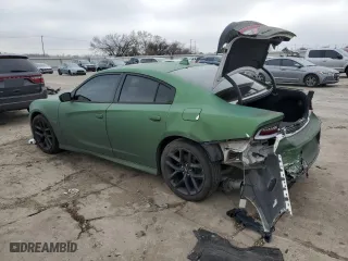 2019 Dodge Charger R/T with VIN 2C3CDXCTXKH633124, listed as a Copart auction lot 43935055 with 106,184 mi miles and Salvage Title. Bid and sale history available at carsss.com. Image 2.