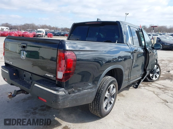 2019 Honda Ridgeline RTL z VIN 5FPYK3F50KB000027, wystawiony jako IAAI lot #41856522 z przebiegiem 98 590 mil mil oraz . Historia ofert i sprzedaży dostępna na DreamBid. Obrazek 4.