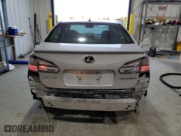 2010 Lexus HS 250h with VIN JTHBB1BA7A2010608, listed as a Copart auction lot 84322074 with 168,327 mi miles and Salvage Title. Bid and sale history available at DreamBid. Image 6.