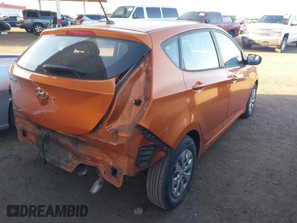 2015 Hyundai Accent GS with VIN KMHCT5AE7FU217683, listed as a IAAI auction lot 41946043 with 110,409 mi miles. Bid and sale history available at carsss.com. Image 4.