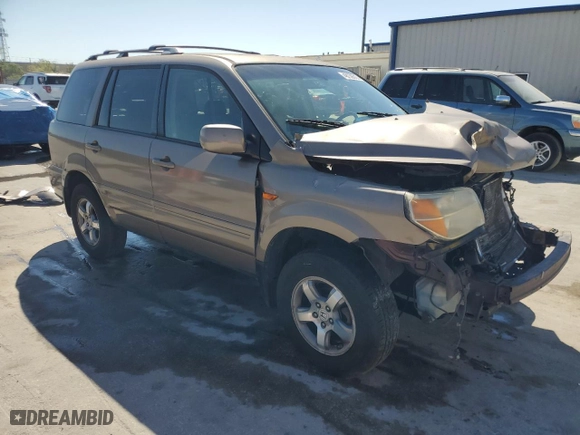 2007 Honda Pilot EX-L with VIN 2HKYF18787H508187, listed as a Copart auction lot 48139315 with 188,985 mi miles and Salvage Title. Bid and sale history available at carsss.com. Image 4.