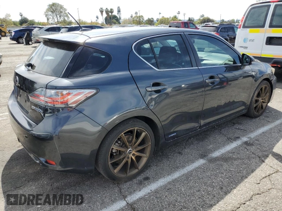 2011 Lexus CT 200h with VIN JTHKD5BH5B2035541, listed as a Copart auction lot 48056285 with 183,624 mi miles and Salvage Title. Bid and sale history available at DreamBid. Image 3.