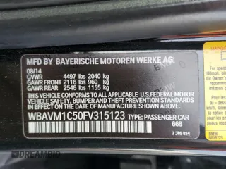 2015 BMW X1 sDrive28i with VIN WBAVM1C50FV315123, listed as a Copart auction lot 87255134 with 96,063 mi miles and Salvage Title. Bid and sale history available at carsss.com. Image 14.
