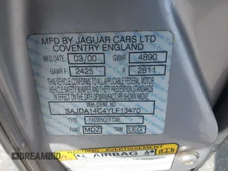 2000 Jaguar XJ with VIN SAJDA14C4YLF13470, listed as a IAAI auction lot 42136313 with 237,063 mi miles and . Bid and sale history available at DreamBid. Image 9.
