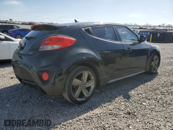 2015 Hyundai Veloster Turbo with VIN KMHTC6AE7FU221433, listed as a Copart auction lot 51491405 with 108,801 mi miles and Salvage Title. Bid and sale history available at carsss.com. Image 3.