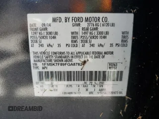 2015 Ford Explorer Limited z VIN 1FM5K7F89FGA87821, wystawiony jako Copart lot #52499855 z przebiegiem Nie podano mil oraz Nie do naprawy • Non repairable. Historia ofert i sprzedaży dostępna na DreamBid. Obrazek 13.