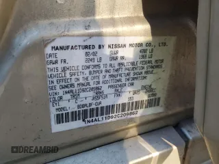 2002 Nissan Altima SL with VIN 1N4AL11D92C209862, listed as a Copart auction lot 42492845 with 0 mi miles and Salvage Title. Bid and sale history available at carsss.com. Image 13.