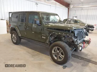 2021 Jeep Wrangler Unlimited Sahara with VIN 1C4HJXEN2MW592565, listed as a IAAI auction lot 41956072 with 95,504 mi miles and . Bid and sale history available at DreamBid. Image 1.