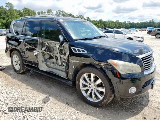 2013 Infiniti QX56 with VIN JN8AZ2NF0D9551134, listed as a Copart auction lot 58924945 with 167,585 mi miles and Clean title. Bid and sale history available at DreamBid. Image 4.