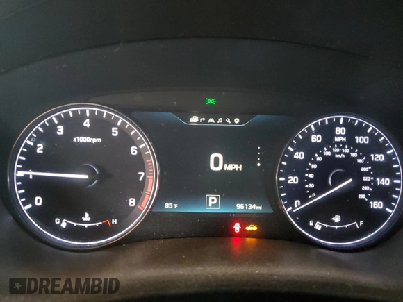 2015 Hyundai Genesis 3.8L with VIN KMHGN4JEXFU089025, listed as a Copart auction lot 55453065 with 96,134 mi miles and Clean Title. Bid and sale history available at carsss.com. Image 9.