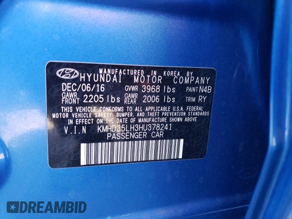 2017 Hyundai Elantra GT with VIN KMHD35LH3HU378241, listed as a Copart auction lot 65674034 with 76,878 mi miles and Salvage Title. Bid and sale history available at carsss.com. Image 12.