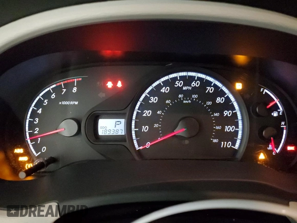 2012 Toyota Sienna LE with VIN 5TDJK3DC1CS040870, listed as a Copart auction lot 46342545 with 189,387 mi miles and Salvage Title. Bid and sale history available at carsss.com. Image 9.