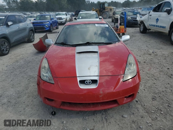 2000 Toyota Celica GT with VIN JTDDR32T1Y0021547, listed as a Copart auction lot 74622334 with 374,197 mi miles and Salvage Title. Bid and sale history available at carsss.com. Image 5.