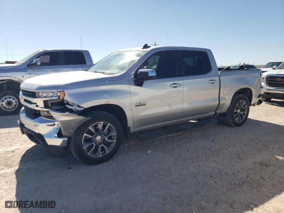 2021 Chevrolet Silverado 1500 LT with VIN 1GCPWCED8MZ335809, listed as a Copart auction lot 43574715 with 37,434 mi miles and Salvage Title. Bid and sale history available at carsss.com. Image 1.