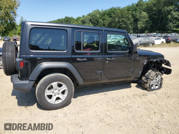 2022 Jeep Wrangler Unlimited Sport with VIN 1C4HJXDG5NW155504, listed as a Copart auction lot 70189964 with 44,101 mi miles and Salvage Title. Bid and sale history available at DreamBid. Image 3.