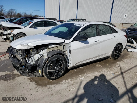 2023 Hyundai Elantra N Line with VIN KMHLR4AFXPU537308, listed as a Copart auction lot 42603105 with 64,843 mi miles and Salvage Title. Bid and sale history available at carsss.com. Image 1.