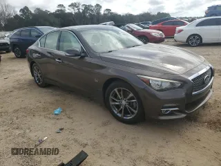 2017 Infiniti Q50 Signature Edition with VIN JN1EV7AP0HM739324, listed as a Copart auction lot 43063345 with 124,406 mi miles and Salvage Title. Bid and sale history available at DreamBid. Image 4.