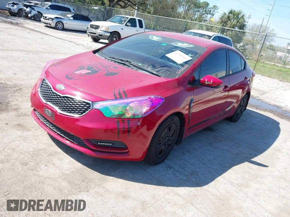 2016 Kia Forte LX with VIN KNAFK4A66G5510667, listed as a IAAI auction lot 41701919 with 165,361 mi miles. Bid and sale history available at carsss.com. Image 2.
