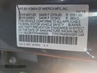 2019 Acura TLX w/Technology Pkg with VIN 19UUB1F57KA000063, listed as a Copart auction lot 87255144 with 43,251 mi miles and Salvage Title. Bid and sale history available at carsss.com. Image 12.