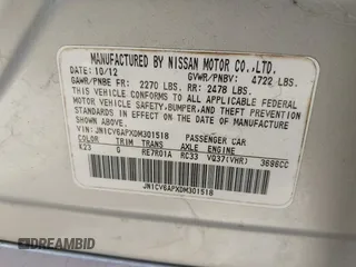 2013 Infiniti G37 Journey with VIN JN1CV6APXDM301518, listed as a IAAI auction lot 42079189 with 134,074 mi miles and . Bid and sale history available at DreamBid. Image 9.