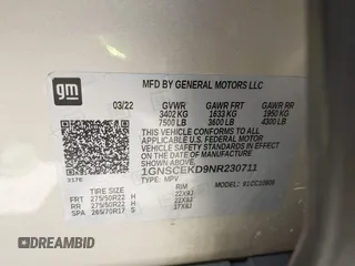 2022 Chevrolet Suburban RST with VIN 1GNSCEKD9NR230711, listed as a IAAI auction lot 42086329 with 115,792 mi miles and . Bid and sale history available at DreamBid. Image 9.