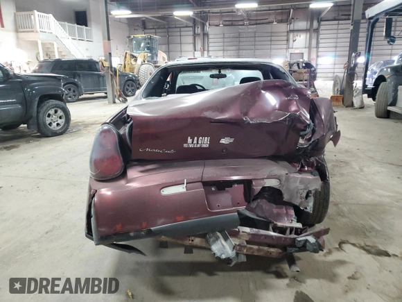 2000 Chevrolet Monte Carlo LS with VIN 2G1WW12E9Y9325411, listed as a Copart auction lot 84213754 with 171,947 mi miles and Salvage Title. Bid and sale history available at carsss.com. Image 6.