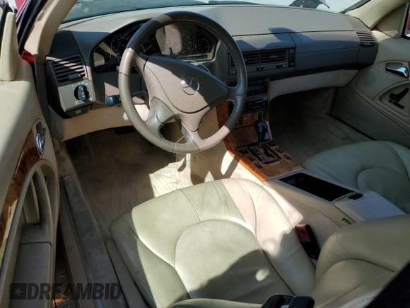 2001 Mercedes-Benz SL 500 with VIN WDBFA68F51F197134, listed as a Copart auction lot 55603755 with 115,826 mi miles and Salvage title. Bid and sale history available at DreamBid. Image 8.