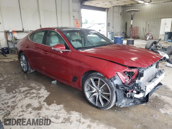 2022 Genesis G70 2.0T with VIN KMTG34TA5NU091818, listed as a Copart auction lot 54402744 with 31,531 mi miles and Salvage Title. Bid and sale history available at carsss.com. Image 4.