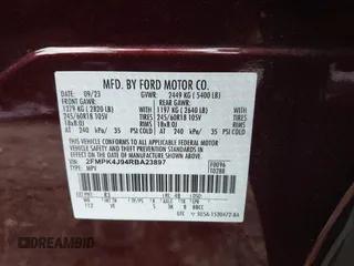 2024 Ford Edge SEL z VIN 2FMPK4J94RBA23897, wystawiony jako IAAI lot #41810930 z przebiegiem 7 110 mil mil oraz . Historia ofert i sprzedaży dostępna na DreamBid. Obrazek 9.