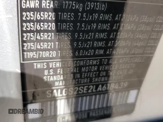 2019 Land Rover Range Rover with VIN SALGR2SU3LA587298, listed as a Copart auction lot 71808184 with 12,442 mi miles and Salvage title. Bid and sale history available at DreamBid. Image 13.