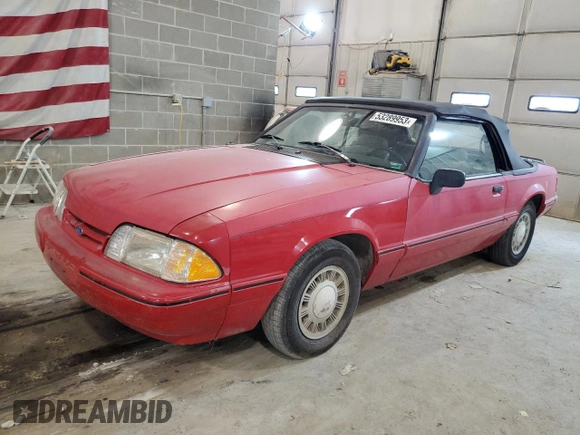 1993 Ford Mustang z VIN 1FACP44M6PF147837, wystawiony jako Copart lot #53289953 z przebiegiem 67 145 mil mil oraz Nie do naprawy • Non repairable. Historia ofert i sprzedaży dostępna na DreamBid. Obrazek 1.