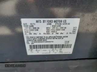 2015 Ford Explorer XLT with VIN 1FM5K8D8XFGB94319, listed as a Copart auction lot 54321245 with Not Provided miles and Non Repairable. Bid and sale history available at carsss.com. Image 13.