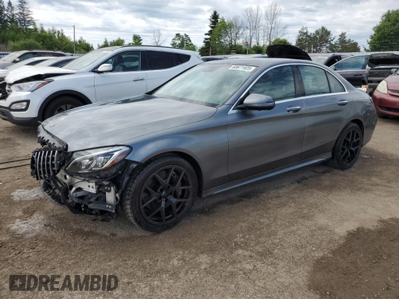2018 Mercedes-Benz C 300 with VIN 55SWF4KB4JU275029, listed as a Copart auction lot 60671925 with 86,508 mi miles and Salvage title. Bid and sale history available at DreamBid. Image 1.