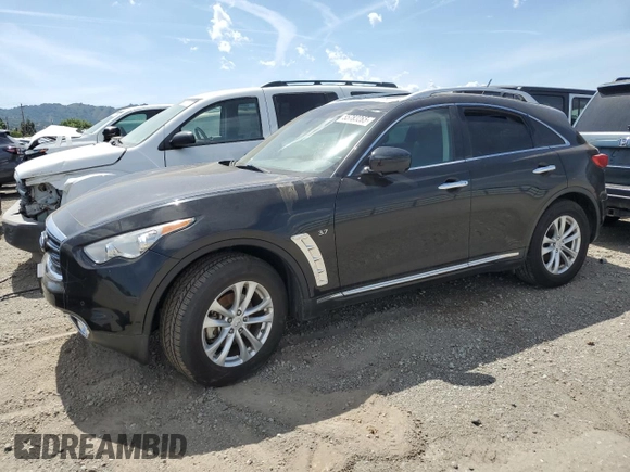 2015 Infiniti QX70 z VIN JN8CS1MW3FM483727, wystawiony jako Copart lot #55783285 z przebiegiem Nie podano mil oraz Czysty tytuł • Clean title. Historia ofert i sprzedaży dostępna na DreamBid. Obrazek 1.