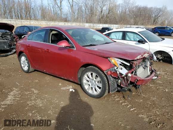 2013 Buick Regal with VIN 2G4GR5ERXD9215501, listed as a Copart auction lot 42006994 with 48,385 mi miles and Salvage Title. Bid and sale history available at carsss.com. Image 4.