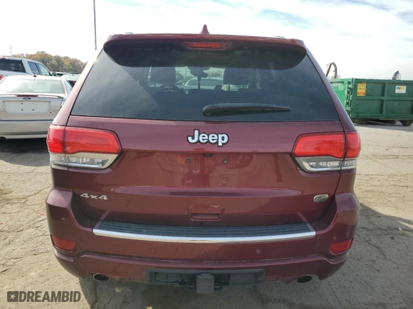 2021 Jeep Grand Cherokee Overland with VIN 1C4RJFCG4MC584875, listed as a Copart auction lot 76196554 with 38,029 mi miles and Non Repairable. Bid and sale history available at carsss.com. Image 6.
