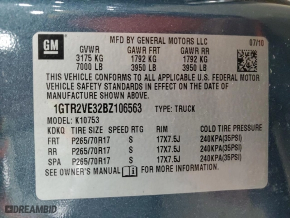 2011 GMC Sierra 1500 SLE with VIN 1GTR2VE32BZ106563, listed as a Copart auction lot 50020795 with 147,022 mi miles and Non Repairable. Bid and sale history available at carsss.com. Image 12.