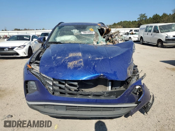 2022 Hyundai Tucson SEL with VIN 5NMJF3AE7NH112526, listed as a Copart auction lot 78014424 with 0 mi miles and Salvage Title. Bid and sale history available at carsss.com. Image 5.
