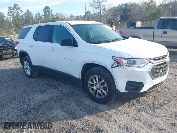 2019 Chevrolet Traverse LS z VIN 1GNERFKW6KJ241033, wystawiony jako IAAI lot #41640948 z przebiegiem 61 307 mil mil oraz . Historia ofert i sprzedaży dostępna na DreamBid. Obrazek 1.