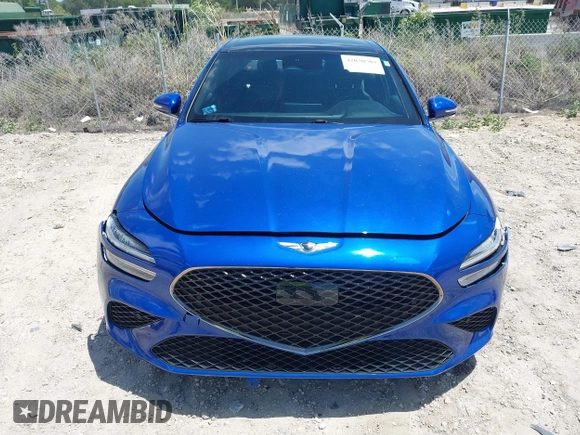 2023 Genesis G70 2.0T with VIN KMTG34TA1PU111825, listed as a IAAI auction lot 42030503 with 1 mi miles. Bid and sale history available at carsss.com. Image 12.