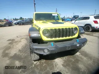 2024 Jeep Wrangler Rubicon z VIN 1C4RJXR64RW193946, wystawiony jako Copart lot #51693105 z przebiegiem 4 863 mil mil oraz Szkoda całkowita • Salvage title. Historia ofert i sprzedaży dostępna na DreamBid. Obrazek 11.