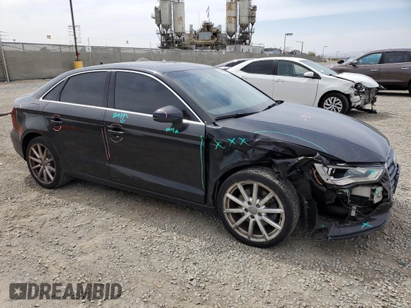 2015 Audi A3 Premium Plus with VIN WAUCCGFFXF1004887, listed as a Copart auction lot 56166895 with 140,022 mi miles and Salvage title. Bid and sale history available at DreamBid. Image 4.