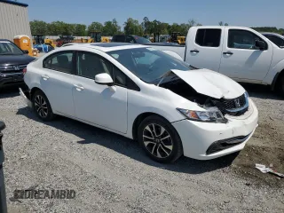 2013 Honda Civic EX with VIN 19XFB2F8XDE243776, listed as a Copart auction lot 53883755 with 50,080 mi miles and Salvage Title. Bid and sale history available at DreamBid. Image 4.