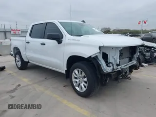 2024 Chevrolet Silverado 1500 Custom with VIN 3GCPABEK1RG423289, listed as a IAAI auction lot 41276637 with 199 mi miles and . Bid and sale history available at DreamBid. Image 1.