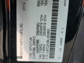 2020 Acura RDX with VIN 5J8TC2H38LL802850, listed as a Copart auction lot 67361484 with 35,255 mi miles and Non Repairable. Bid and sale history available at carsss.com. Image 12.