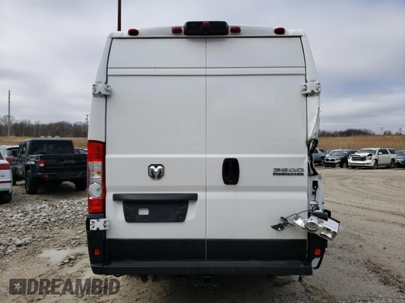 2023 Ram ProMaster Cargo with VIN 3C6MRVJG6PE506893, listed as a Copart auction lot 43593904 with 15,978 mi miles and Salvage Title. Bid and sale history available at DreamBid. Image 6.