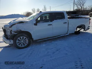 2022 Chevrolet Silverado 1500 Custom with VIN 1GCPDBEK4NZ588805, listed as a Copart auction lot 88979865 with 0 mi miles and Salvage Title. Bid and sale history available at carsss.com. Image 1.