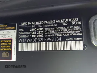 2020 Mercedes-Benz C 300 with VIN W1KWK8DB3LF998134, listed as a IAAI auction lot 42618261 with Not provided miles and . Bid and sale history available at DreamBid. Image 9.